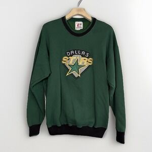 Vintage 90s Dallas Stars Legends Crewneck Sweatshirt Size XL Hockey NHL Green